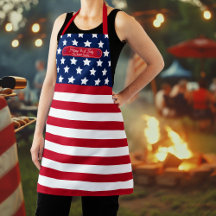 Patriotic U.S. Flagga Lycklig 4:e juli Familj Namn