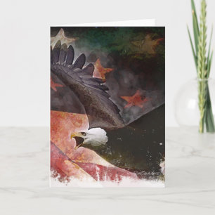 Patriotic U.S. Flagga och Örn Greeting Card Tack Kort