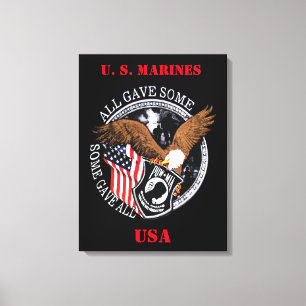 Patriotic U. S. Marines Military Krig Kanvastryck