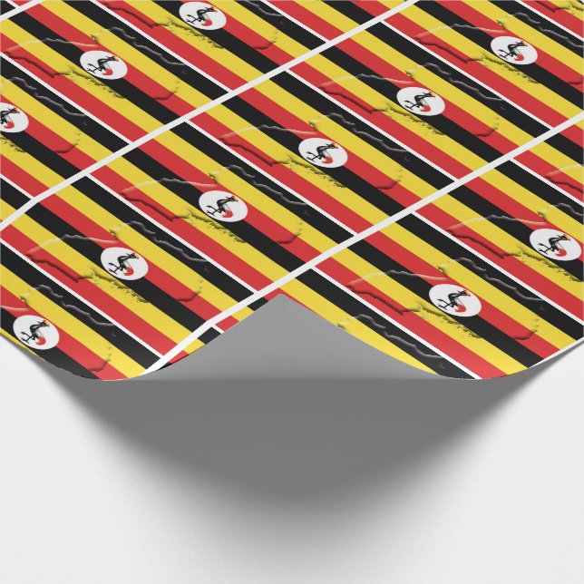 Patriotic UGANDA FLAGGA KARTA Presentpapper (Hörn)