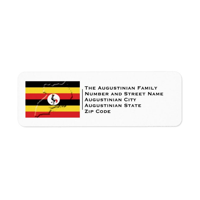 Patriotic | UGANDA FLAGGA Returadress Etikett (Framsidan)