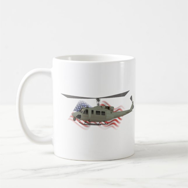 Patriotic UH-1N Irokvois Helicopter Kaffemugg (Vänster)