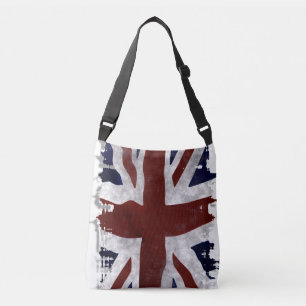 Patriotic UK Union Flagga i Grunge stil Axelväska