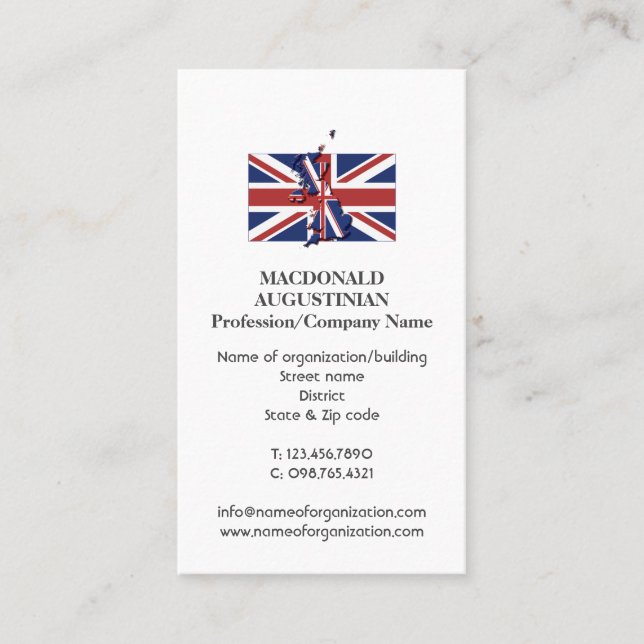 Patriotic UK | UNION JACK | Foto-Affärskort Visitkort (Framsida)