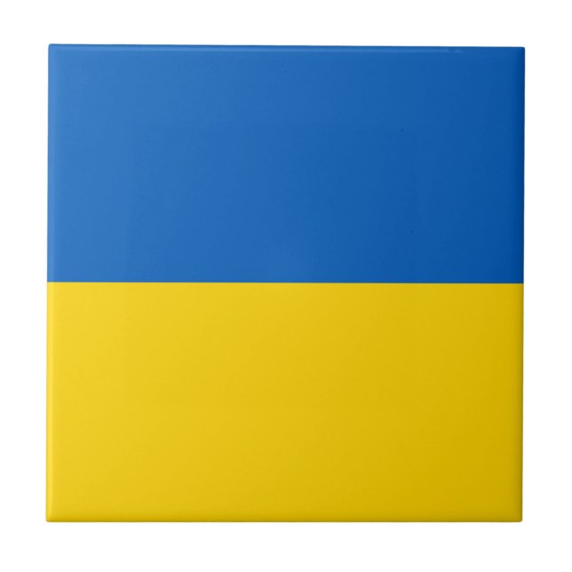 Patriotic Ukraina Flagga Kakelplatta (Framsidan)