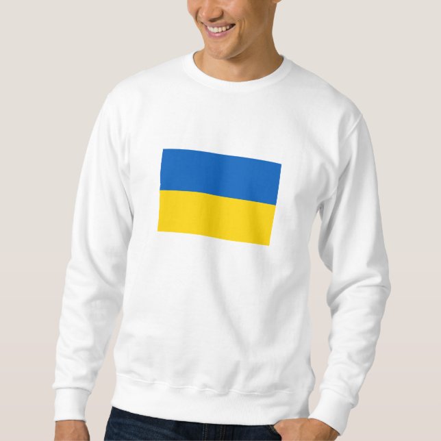 Patriotic Ukraina Flagga Lång Ärmad Tröja (Framsida)
