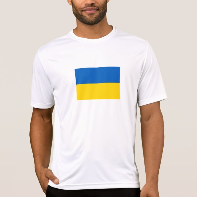 Patriotic Ukraina Flagga T Shirt (Framsida)
