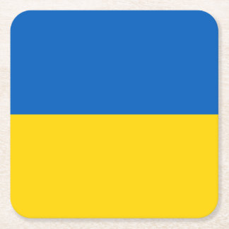 Patriotic Ukraina Flagga Underlägg Papper Kvadrat