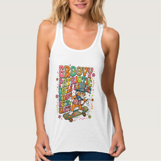Patriotic Uncle Sam Cat Retro Typography T-Shirt ( Linne Med Racerback