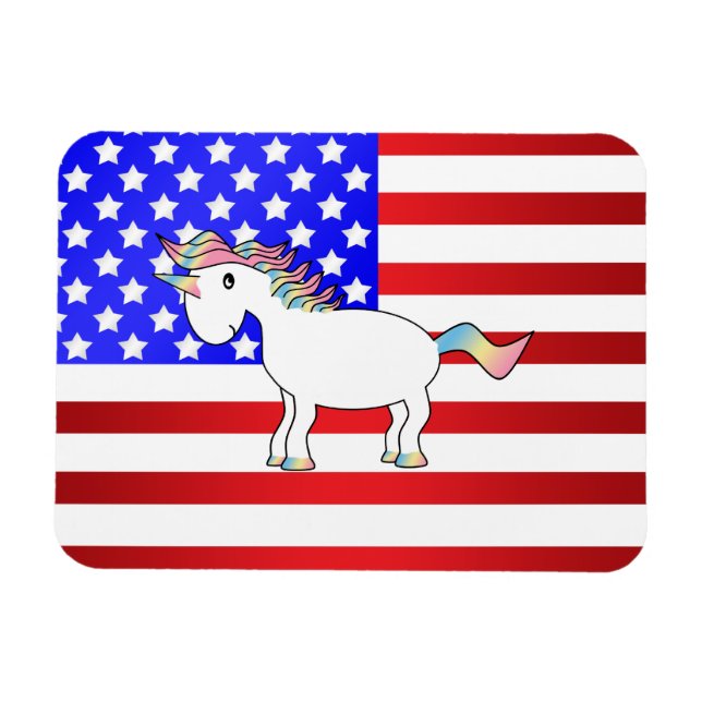 Patriotic Unicorn Magnet (Horisontell)