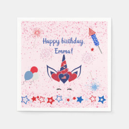 Patriotic Unicorn Rosa gnistra Pappersservett