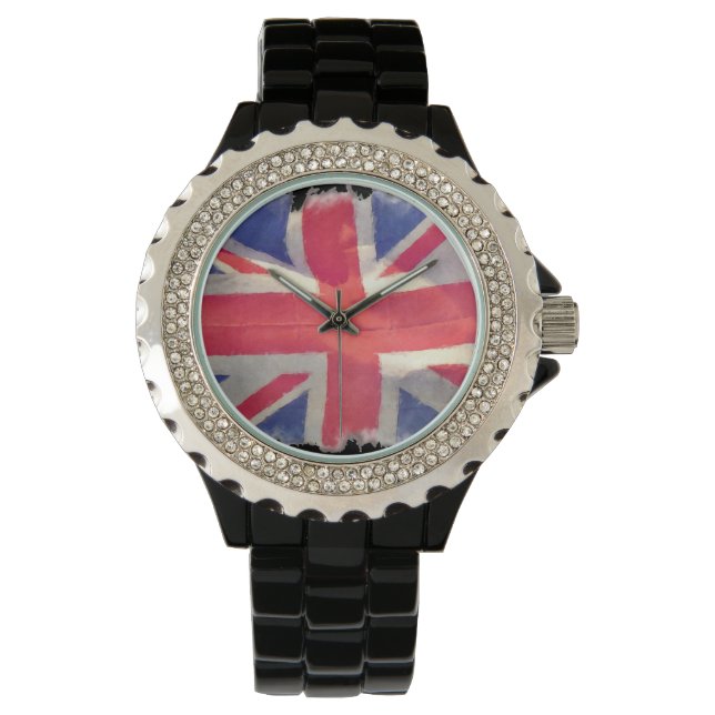 Patriotic Union Jack, UK Union Flagga Armbandsur (Framsida)