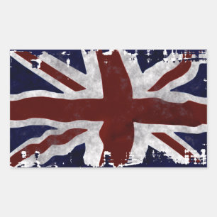 Patriotic Union Jack, UK Union Flagga Rektangulärt Klistermärke