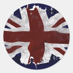 Patriotic Union Jack, UK Union Flagga Runt Klistermärke