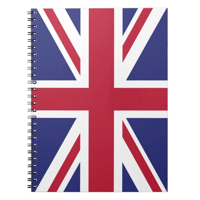 Patriotic United Kingdom Flagga Anteckningsbok (Framsidan)
