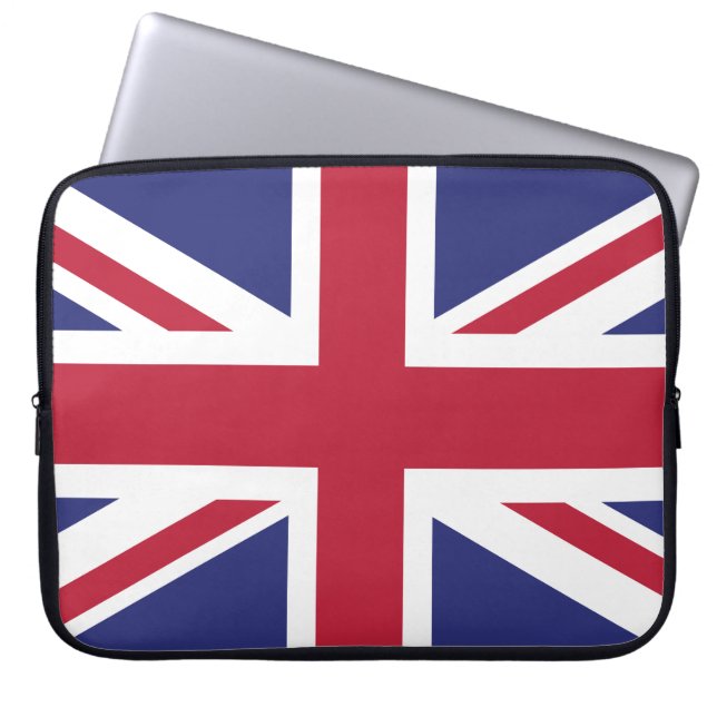 Patriotic United Kingdom Flagga Laptop Sleeve (Framsidan)