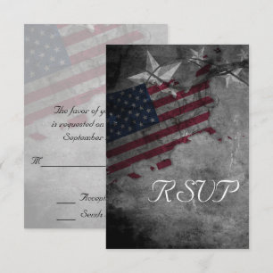 Patriotic United Stater American Flagga Bröllop OSA Kort
