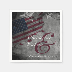 Patriotic United Stater American Flagga Bröllop Pappersservett