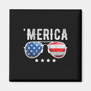 Patriotic US America Flagga Sungles 4:e juli Meri Magnet