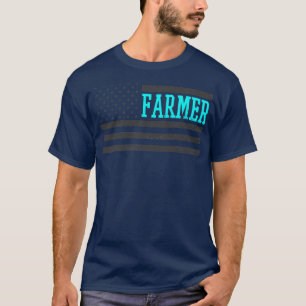 Patriotic US American Flagga Design Farmer Flagga T Shirt