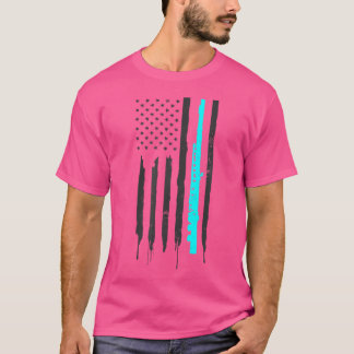 Patriotic US American Flagga Design Flute T Shirt