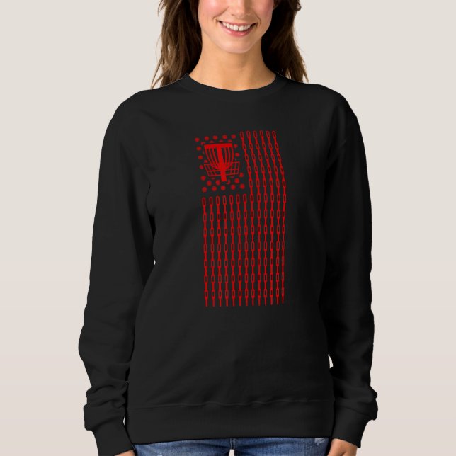 Patriotic US American Flagga Disk Golfing T Shirt (Framsida)