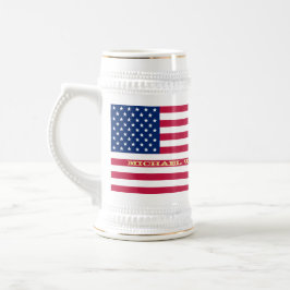 Patriotic US American Flagga Monogram Sejdel