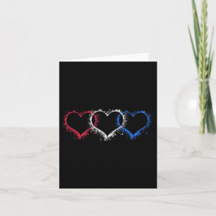 Patriotic US American Hearts Armed Forces 4:e av Kort