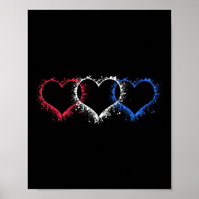 Patriotic US American Hearts Armed Forces 4:e av Poster (Framsidan)