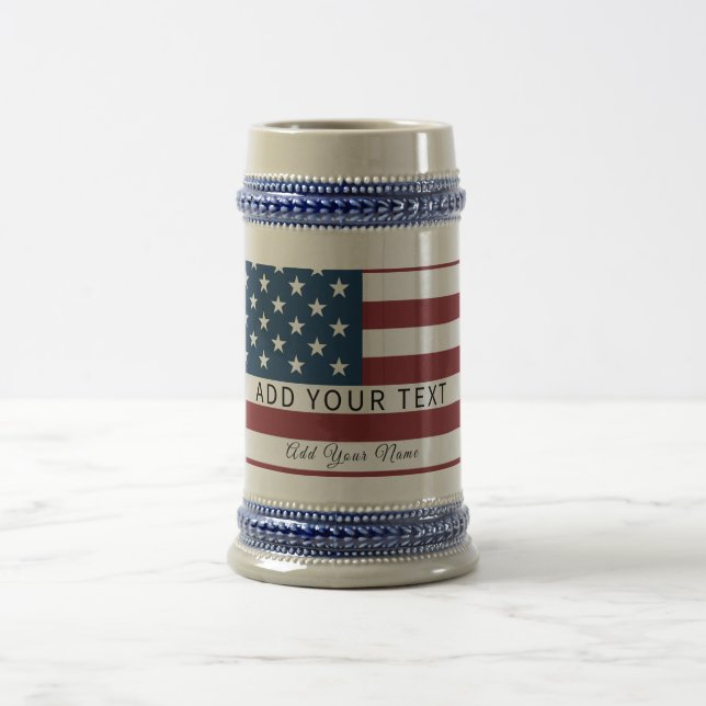 Patriotic US Flag Custom Text Name  Sejdel (Center)