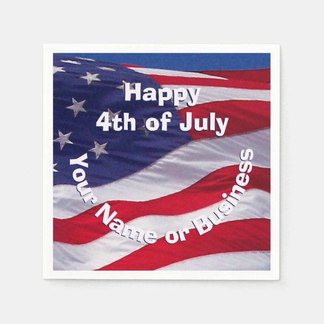 Patriotic US Flagga Anpassningsbar Pappersservett (Framsidan)