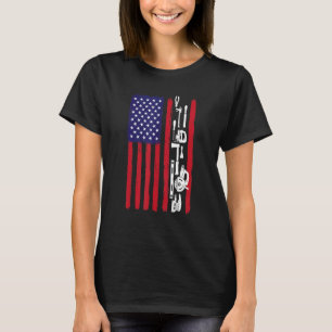 Patriotic US Flagga Carpenter Woodworking Carpente T Shirt
