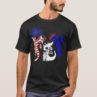 Patriotic US Flagga Dragon Älskare 4:e juli Amerik T Shirt
