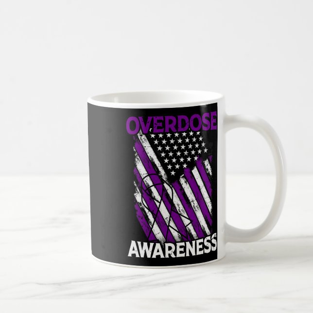 Patriotic US Flagga Drug Overdose Opioid Overdose  Kaffemugg (Höger)