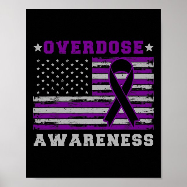 Patriotic US Flagga Drug Overdose Opioid Overdose  Poster (Framsidan)