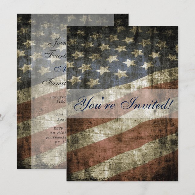 Patriotic US Flagga Family Reunion-inbjudan Inbjudningar (Fram/baksida)