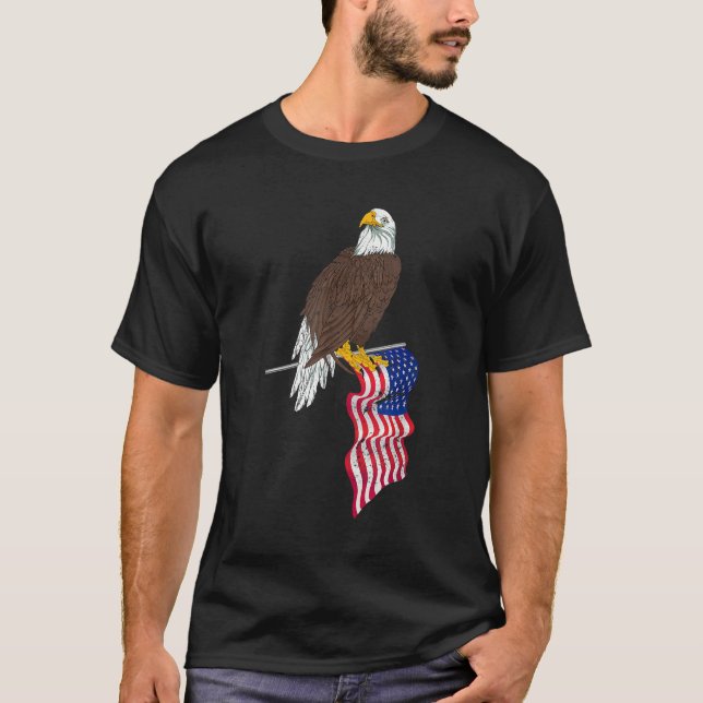 Patriotic US Flagga Freedom United Stater American T Shirt (Framsida)