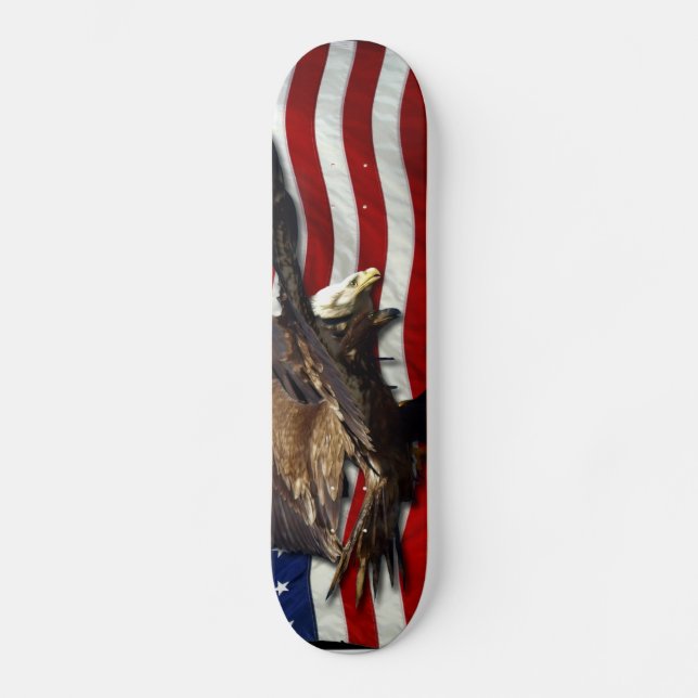 Patriotic US Flagga Örn Mini Skateboard Bräda 18,5 Cm (Framsida)