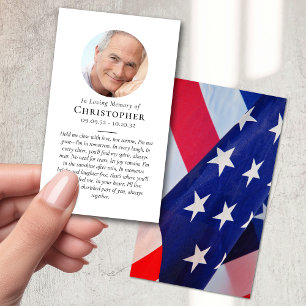 Patriotic US Flagga Photo Prayer Memorial
