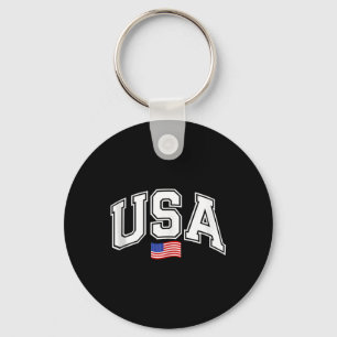Patriotic US National American Flagga 4:e juli W Nyckelring
