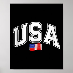 Patriotic US National American Flagga 4:e juli W Poster