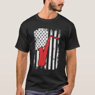 Patriotic Us Saxophone Player T Shirt