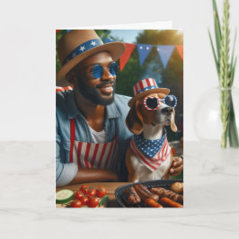 Patriotic USA 4:e juli Independence day Helgkort