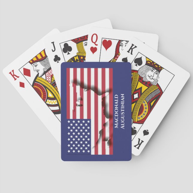 Patriotic USA AMERICA FLAGGA KARTA Personlig Casinokort (Baksidan)