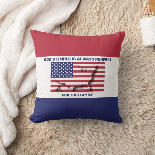 PATRIOTIC USA AMERICAN Anpassningsbar Family Namn Kudde (Filt)