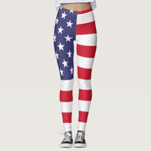 Patriotic USA American flagga Leggings