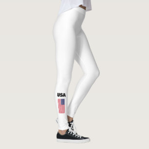 Patriotic USA American flagga Leggings