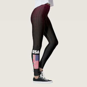 Patriotic USA American flagga Leggings