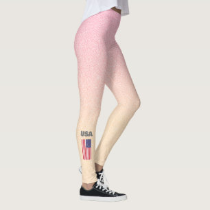 Patriotic USA American flagga Leggings