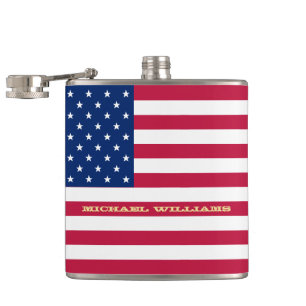 Patriotic USA American Flagga Monogrammed Birthday Fickplunta